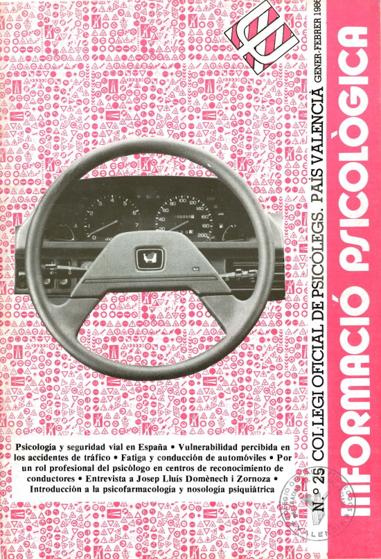 					View No. 25 (1986): Psicología y seguridad vial en España (Enero-Febrero 1986)
				