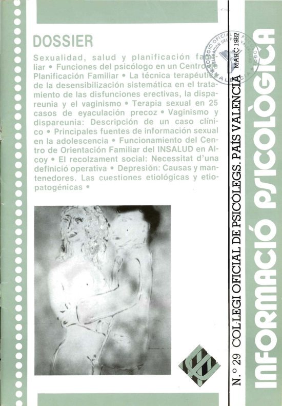 					View No. 29 (1987): Sexualidad, salud y planificación familiar (Febrero 1987)
				